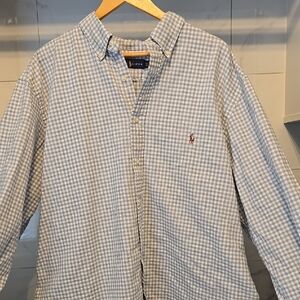 Men's Ralph Lauren Buttondown Shirt Grey Check 2XLT
